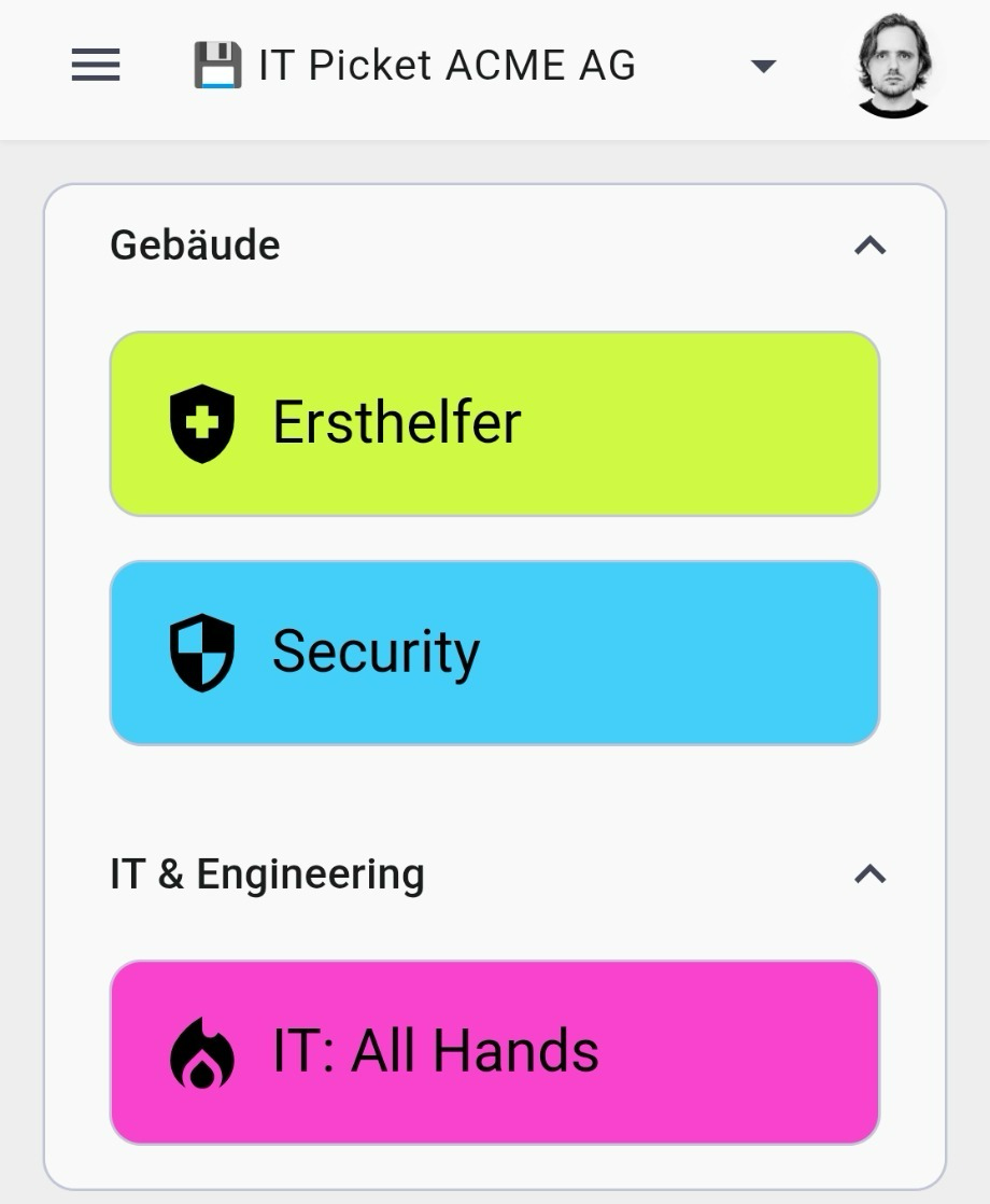Übersicht der Quickactions im GroupAlarm Cockpit