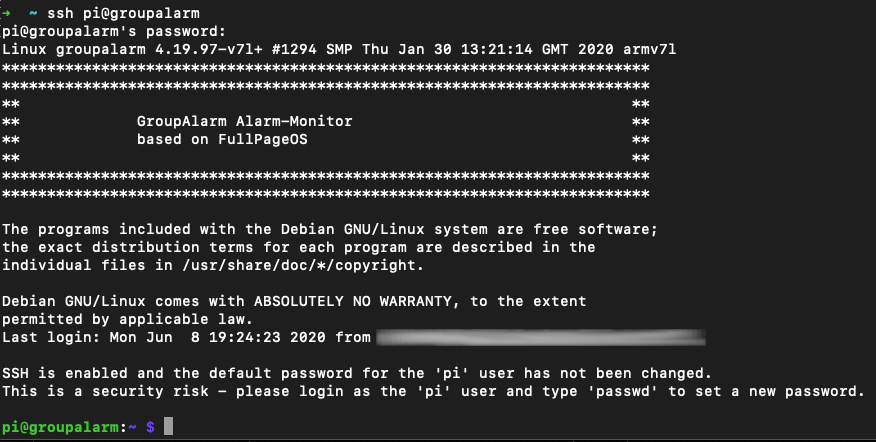 Login per SSH