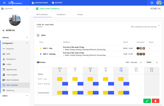 Bild GroupAlarm - Create duty schedule: Digital & fast